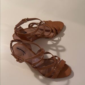 J. Crew Tan Heels Strappy Design